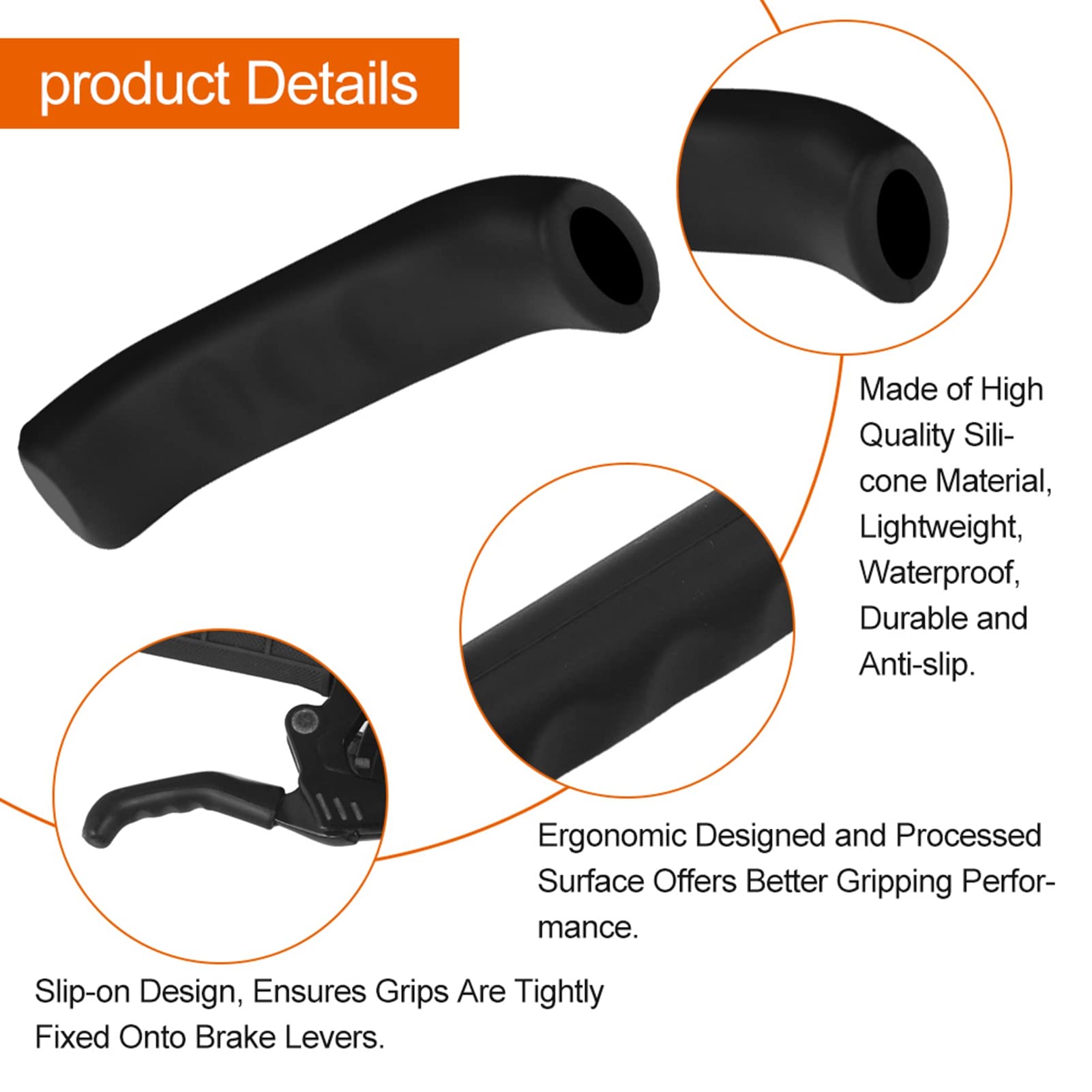 Bike Brake Grips - Anti Slip Silicone Covers -9 Bike Brake Grips - Anti Slip Silicone Covers -9