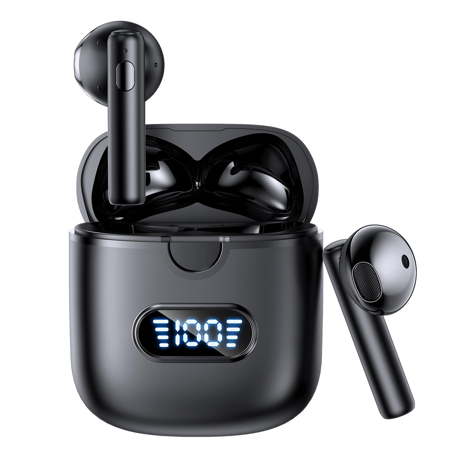 XINSRE Wireless Earbuds, Bluetooth 5.3 Headphones, 60H PlayTime Wireless Earphones with 4 ENC Noise Cancelling Mic, HI-FI Stereo Sound, Bluetooth Earbuds for Running Dual LED Display IPX7 Waterproof