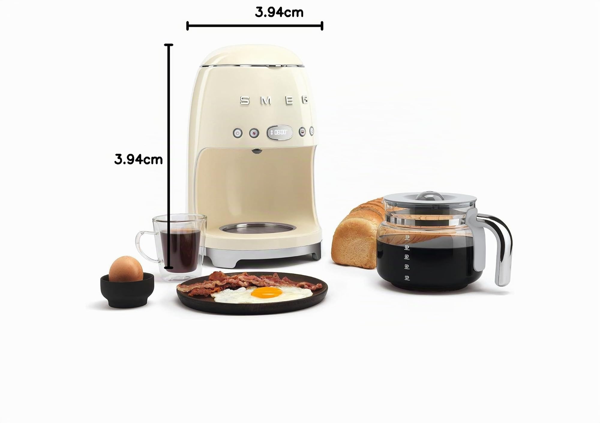 Smeg DCGC01 Replacement 10 Cup Coffee Pot - Glass Coffee Carafe for DCF02 Drip Coffee Maker Machine