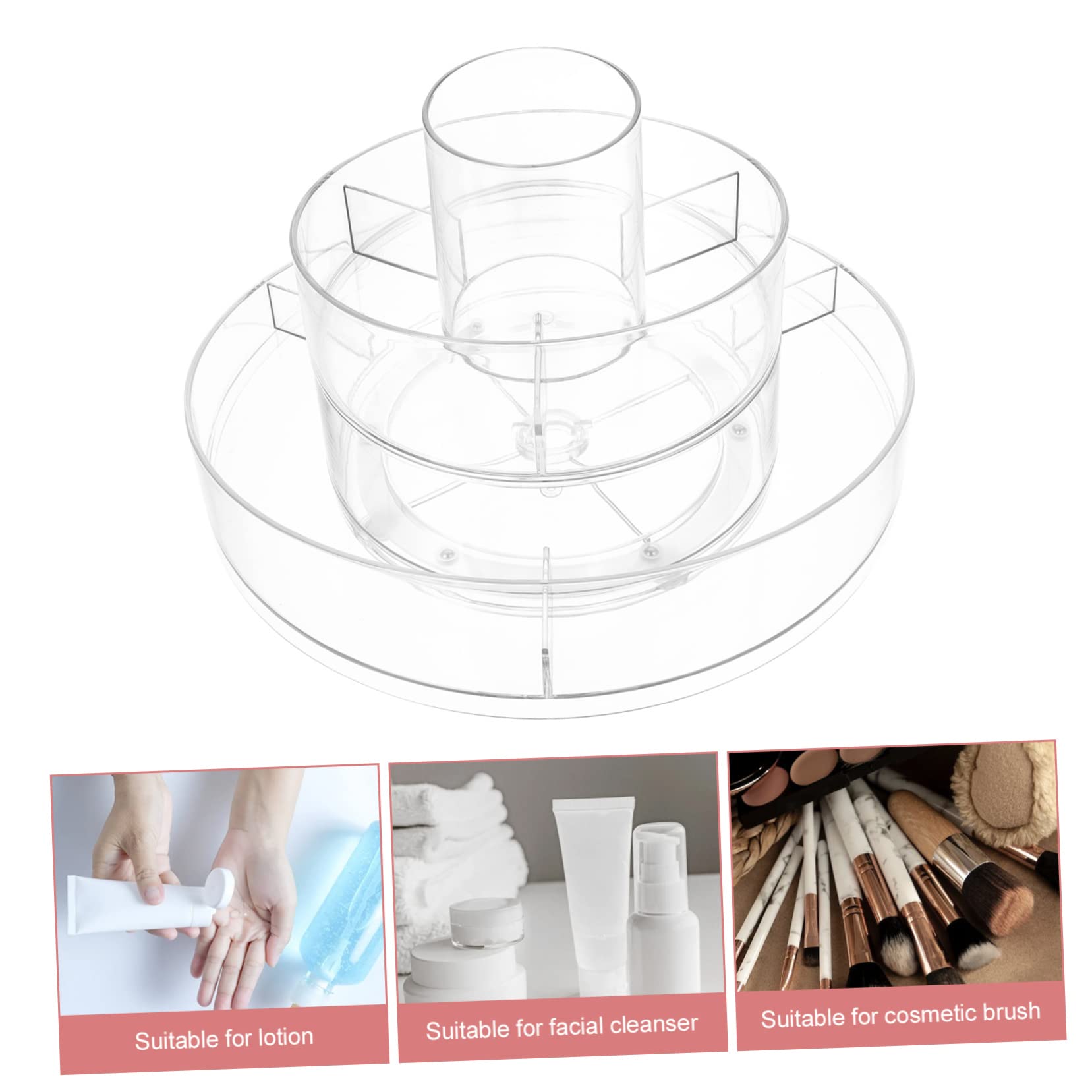 Organizer Rotante per Cosmetici da Tavolo Trasparente 360°