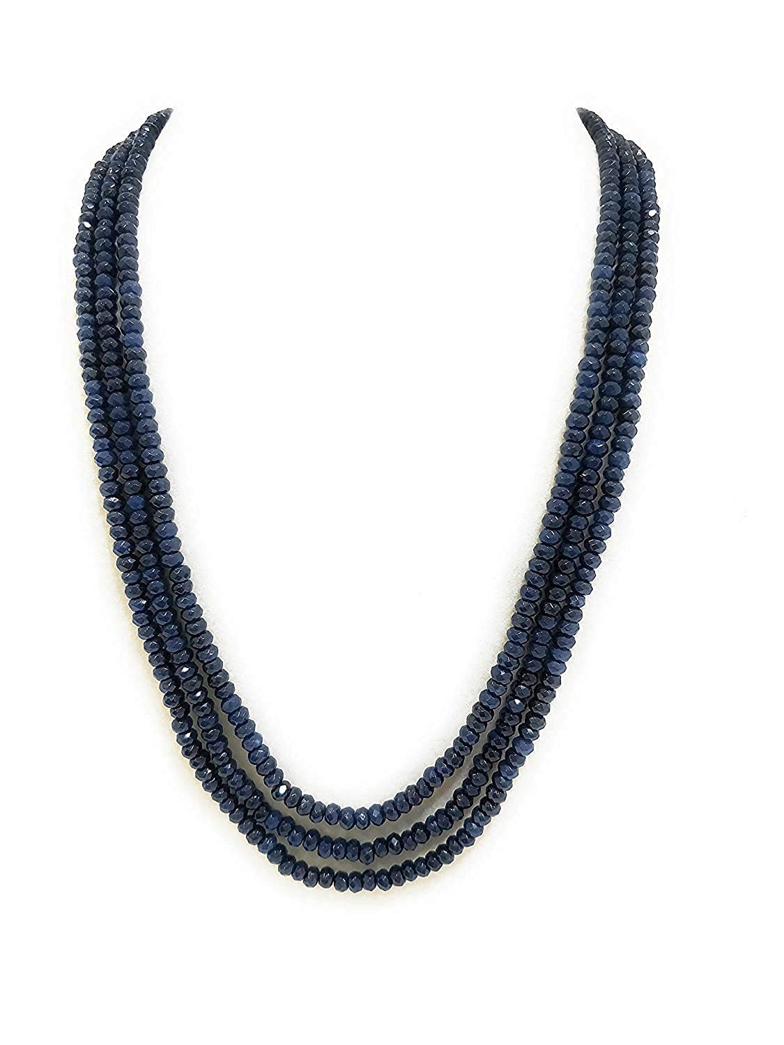 AV Fashion India - Blue Saphhire Onyx Gemstone Beads Necklace 3 Layer For Girl and Women Blue Colour Mala Fashion Jewellery (AV B18) (B08G8TZJ4B) Amazon Price History, Amazon Price Tracker