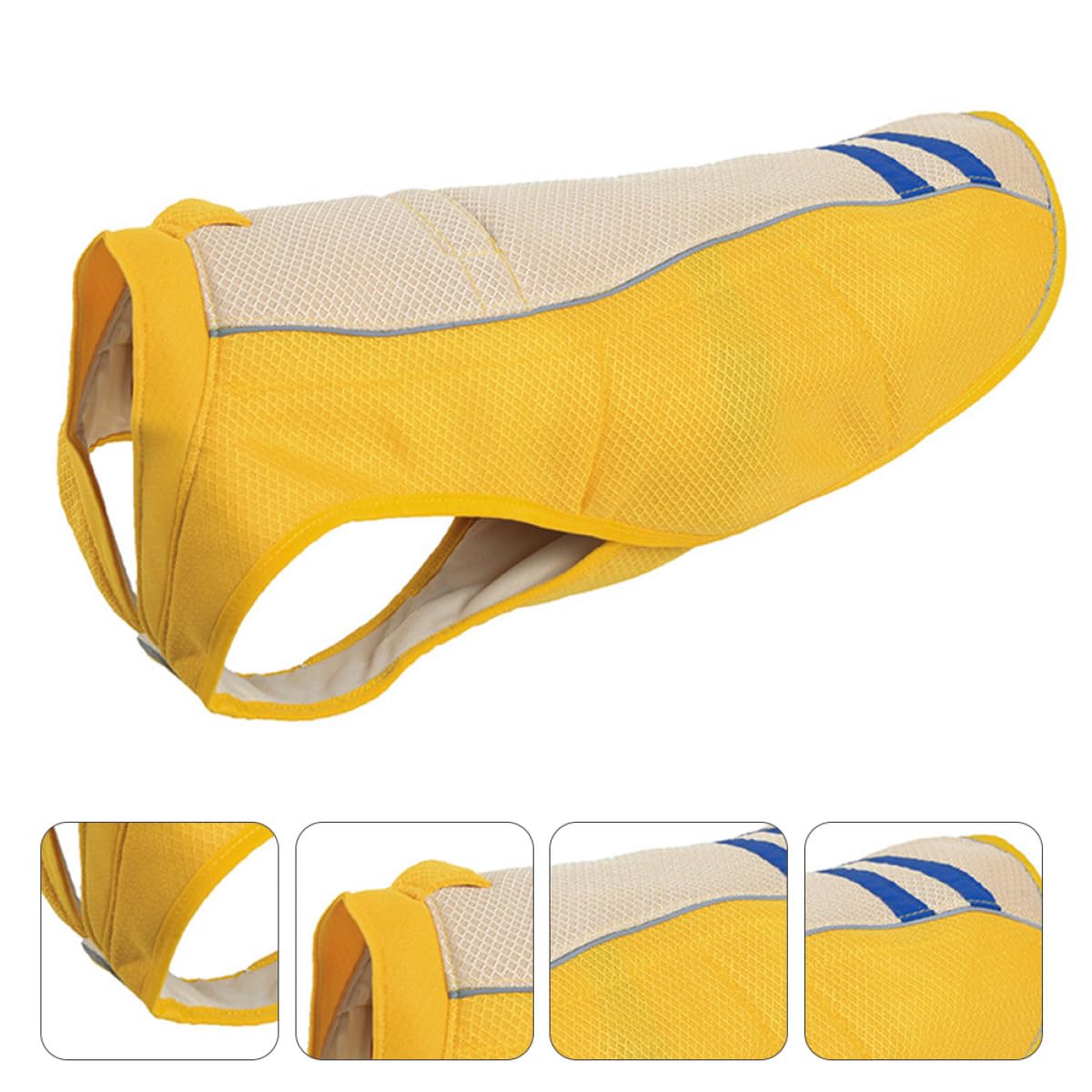 VILLCASE Gilet Rafraîchissant Jaune pour Chien en Polyester, Pratique et Conçu pour Prévenir Le Coup de Chaleur Lors des Fêtes D'été
