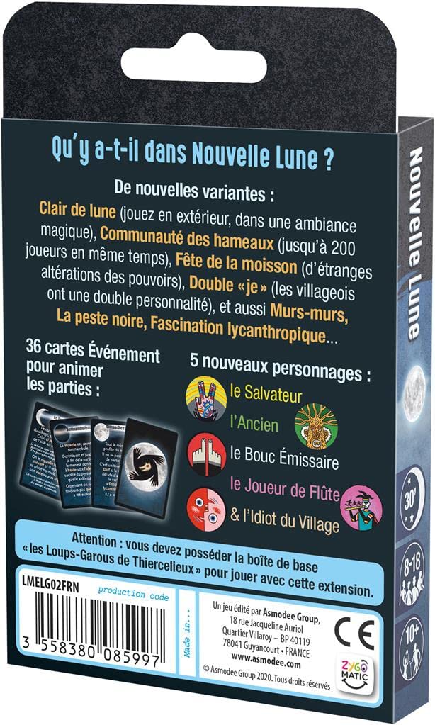 Lot 2 Extensions Loups Garous de Thiercelieux Nouvelle Lune + Le Village en Français + 1 Decap