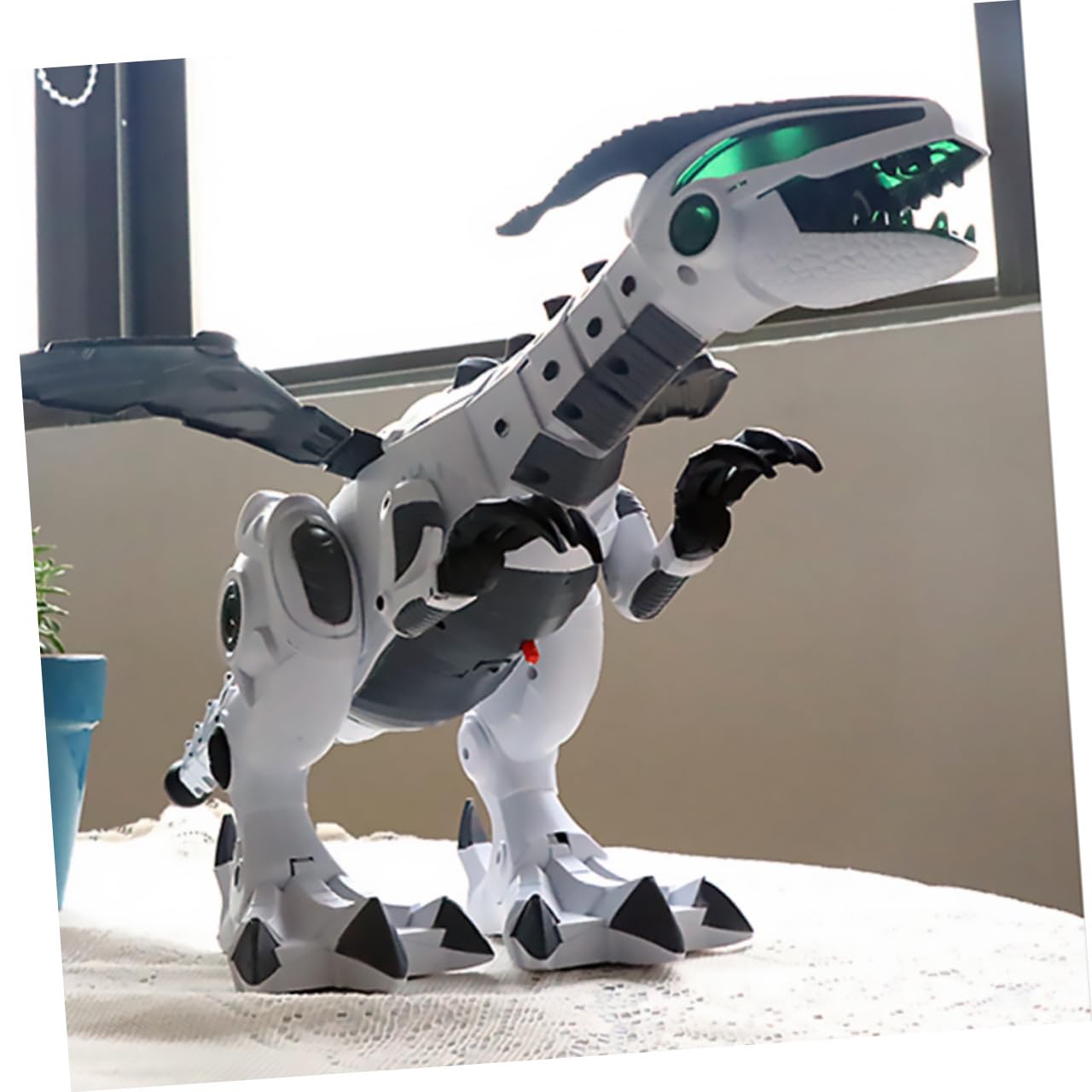 Homoyoyo Dinosaurio Eléctrico Grande Función de Niebla y Movimiento, Juguete Mecánico para Decoración de Escritorio, Adorno Infantil Creativo y Robot Doméstico