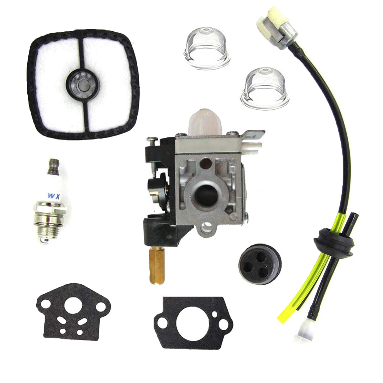 HQparts Carburetor Carb Air Filter Fuel Line Kit for DOLMAR MS 22C Weed Eater Spark Plug
