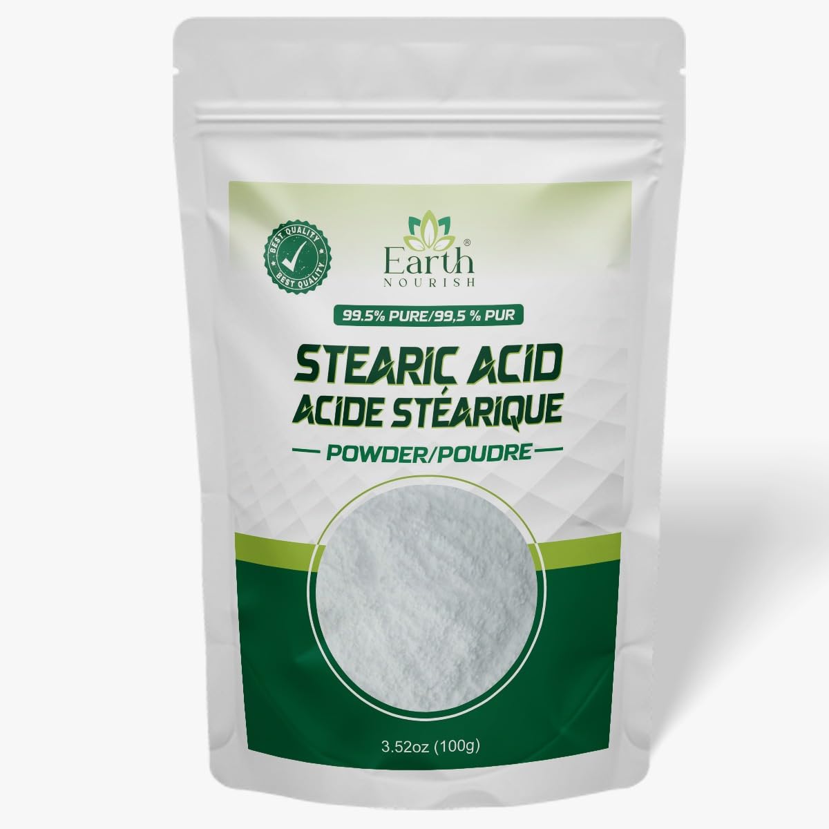 Earth Nourish Stearic Acid Powder - 100g / 3.52 Oz | Premium Cosmetic Grade Stearic Acid for DIY Candle Making, Soap, Lotions, Creams, Shaving Creams & Shampoos - Vegetable-Based-picture-22