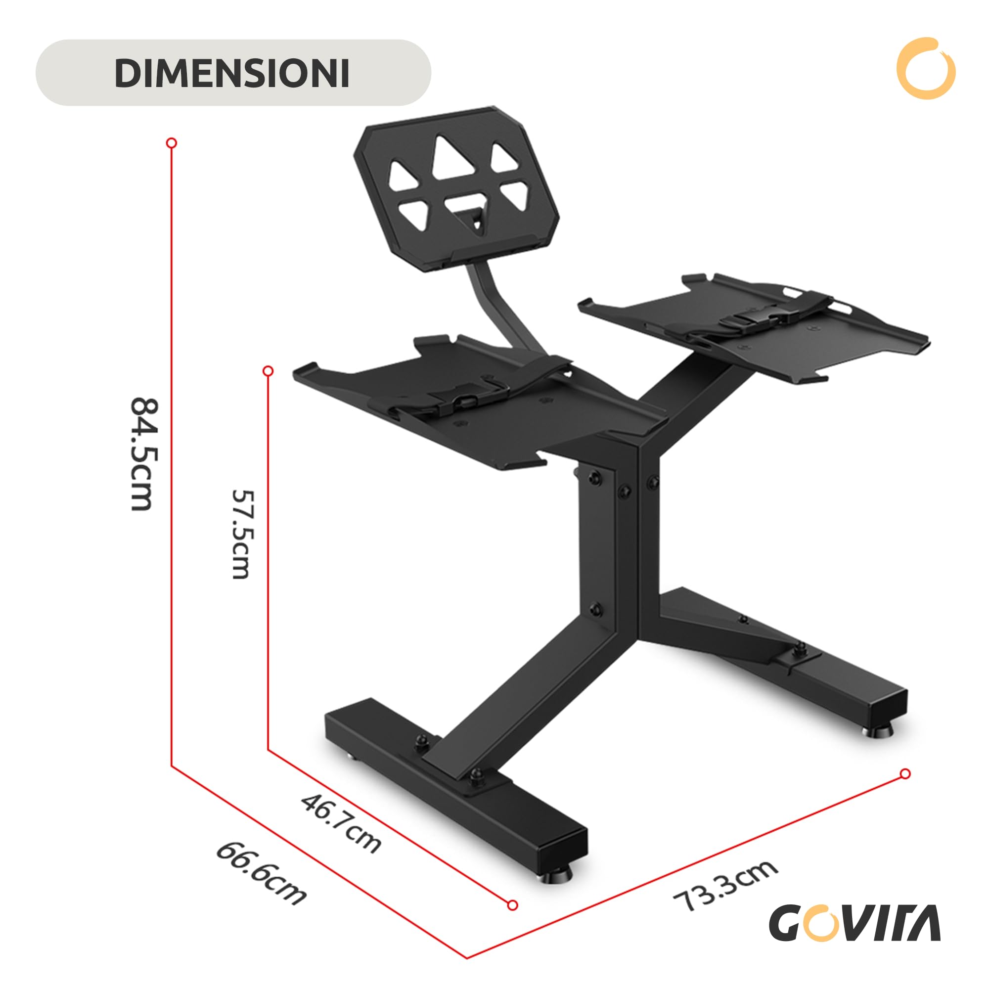 GOVITA - Rastrelliera Manubri Regolabili Porta Dischi Pesi Coppia Manubri Supporto bilanciere per Palestra Casa Carico Massimo di 300Kg, con supporto TABLET