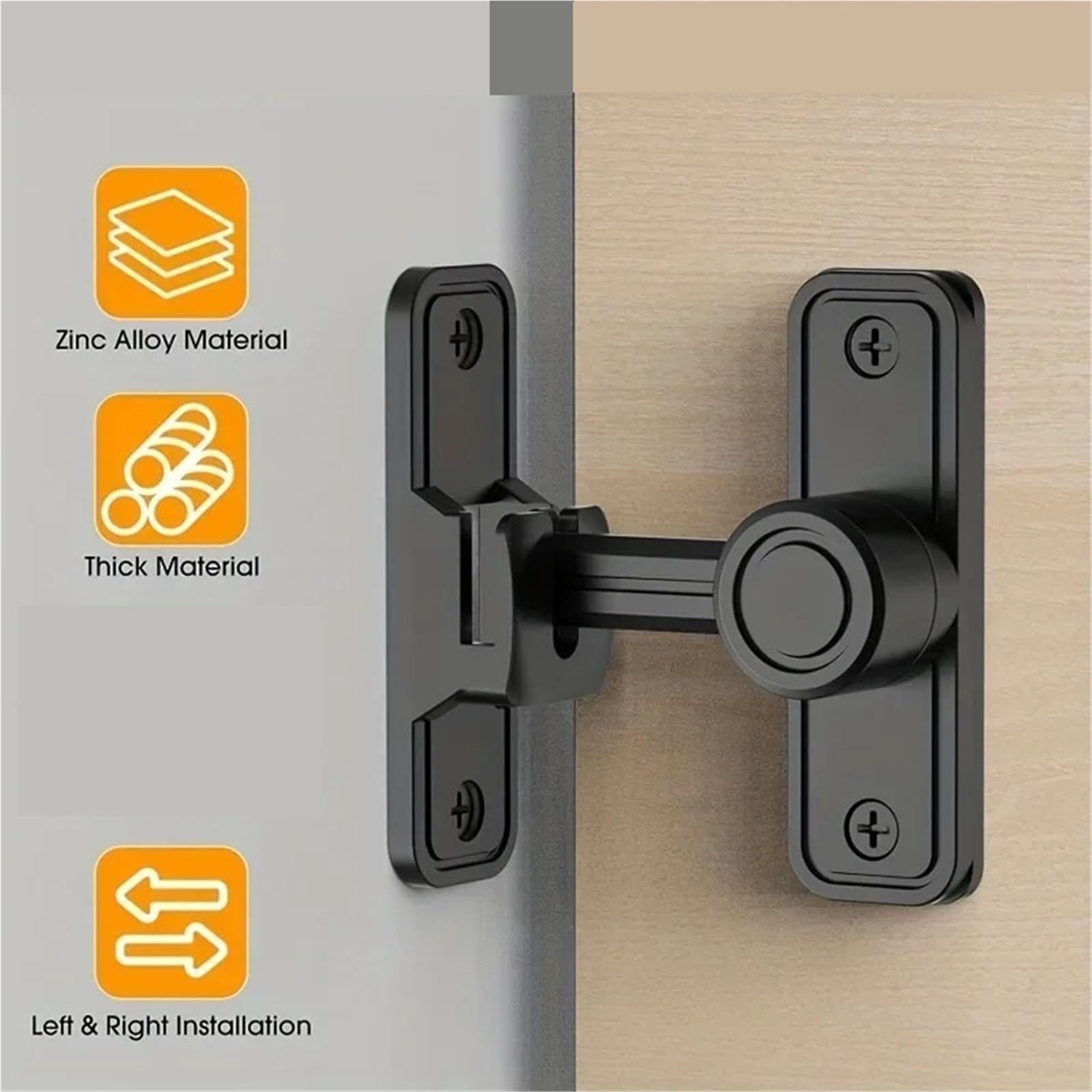 Cerradura de puerta Granero for el hogar, perno ventana aluminio plano, protector ajuste, accesorios deslizantes palanca acero inoxidable, 2 uds Para Puertas