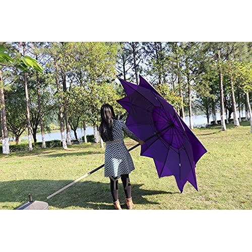 Alixce 2.5M European Vintage Patio Parasol With Hand Crank, Outdoor Double Layer Flower Shade Parasol, Sunshade Centre Column Balcony Outdoor Garden Umbrella #TOP4