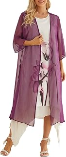 Women's Linen Dress 2 Piece Outfit Floral Sleeveless Loose Maxi Summer Dresses with Jacket Formal Casual