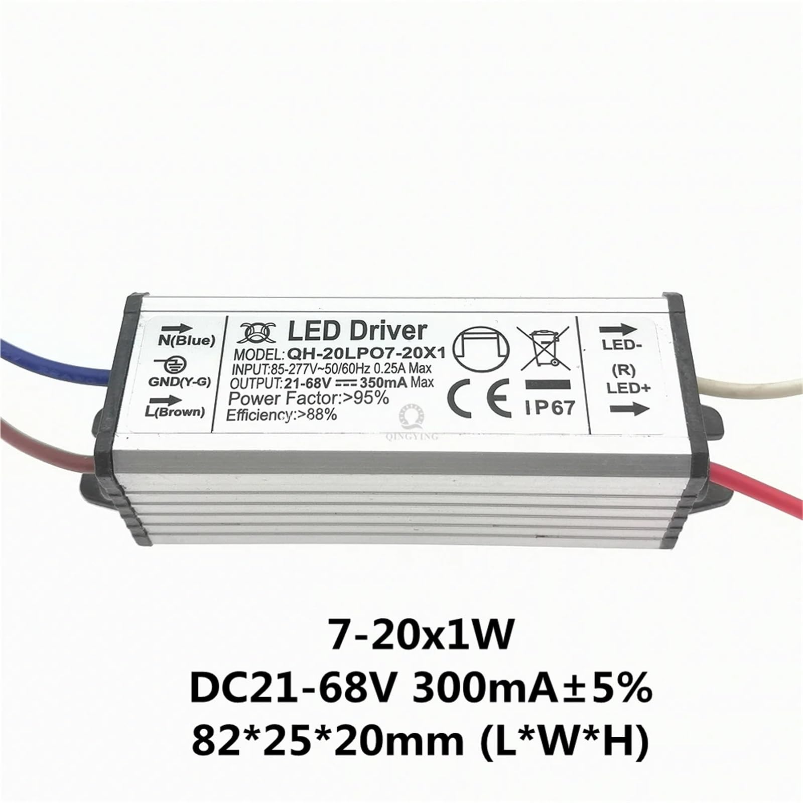 Transformador LED, Controlador LED de corriente constante bajo voltaje 300 mA for bombillas 1-5 W 6-10 7-20 20-36 1/5 piezas(-7-20x1W,5pcs)