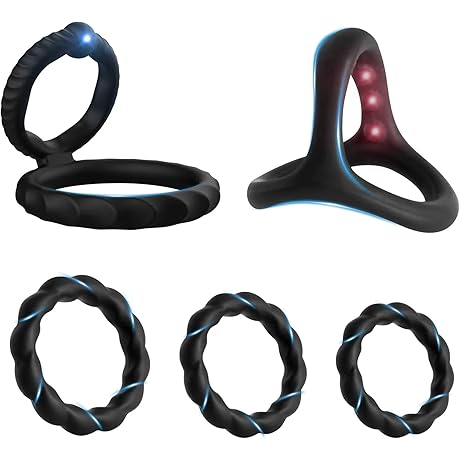 New Pc5 Silicone Penis Ring Combo Set: Enhance Sexual Wellness
