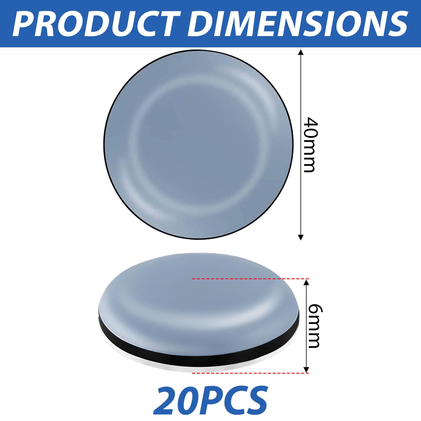Feltrini Teflon Per Sedie Feltrini Per Mobili In Teflon 40x40mm - Foto 14