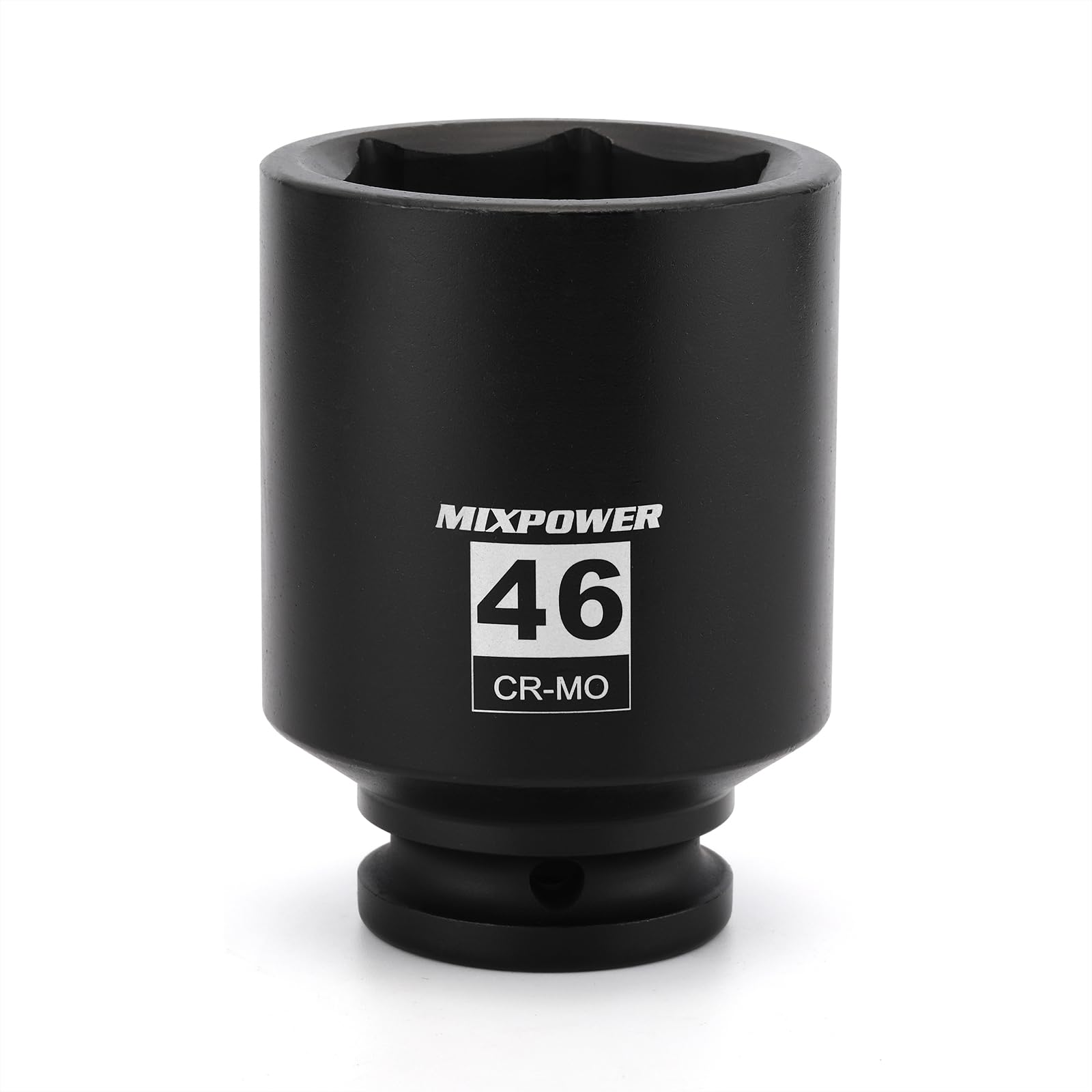 MIXPOWER 3/4" Drive Deep Impact Socket, 46mm, CR-MO, Metric, 6 Point, Axle Nut Impact Grade Socket for Easy Removal
