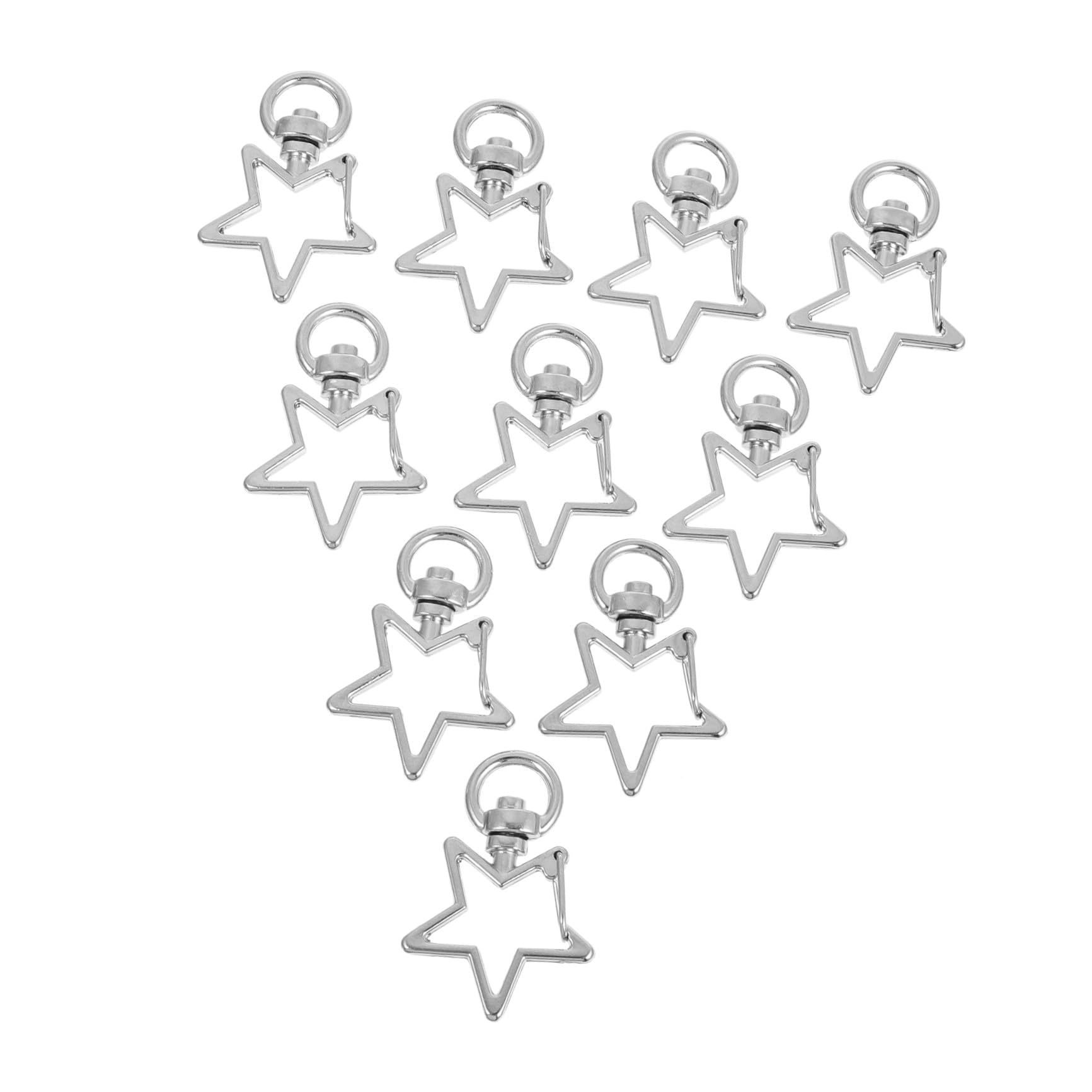 Gadpiparty Mosquetones De Estrella Metálicos Plateados 40 Piezas Para Hacer Joyas Con Cierre Giratorio, Accesorios De Bricolaje Para Amantes De Manualidades, Uso De Colgar Llaveros y Bolsos, Diy
