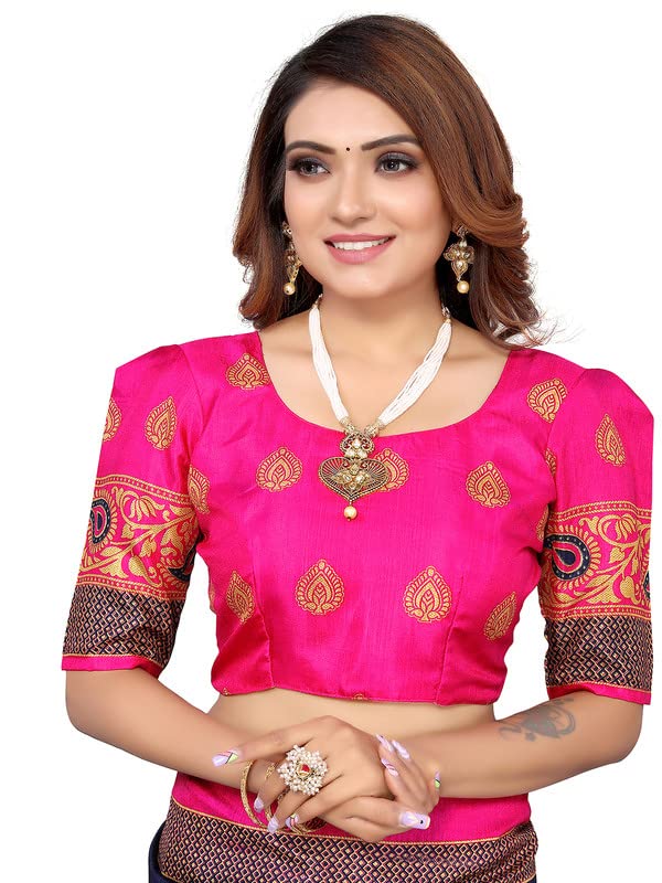 Image of SIRIL Women's Poly Silk Printed Saree With Blouse