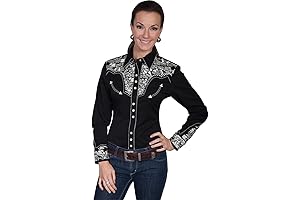Scully Multi Colored Embroidered Yoke and Sleeve Western Shirt PL654C DEN