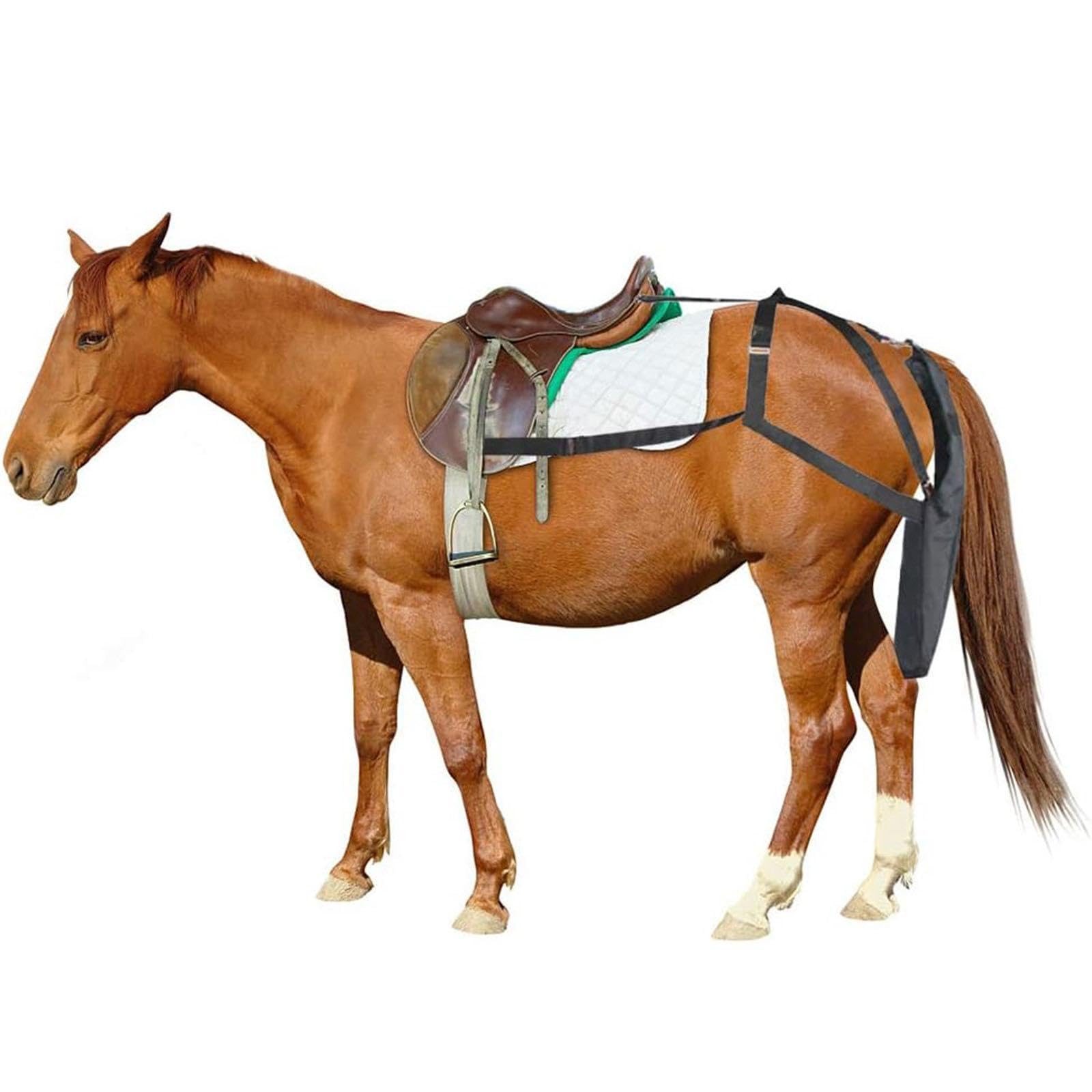 Bolsa de Manure para Caballo Funda para Excremento Recogedor Ajustable de Desechos Organizadora de Montura Material Impermeable Fácil, 42cm X 38cm