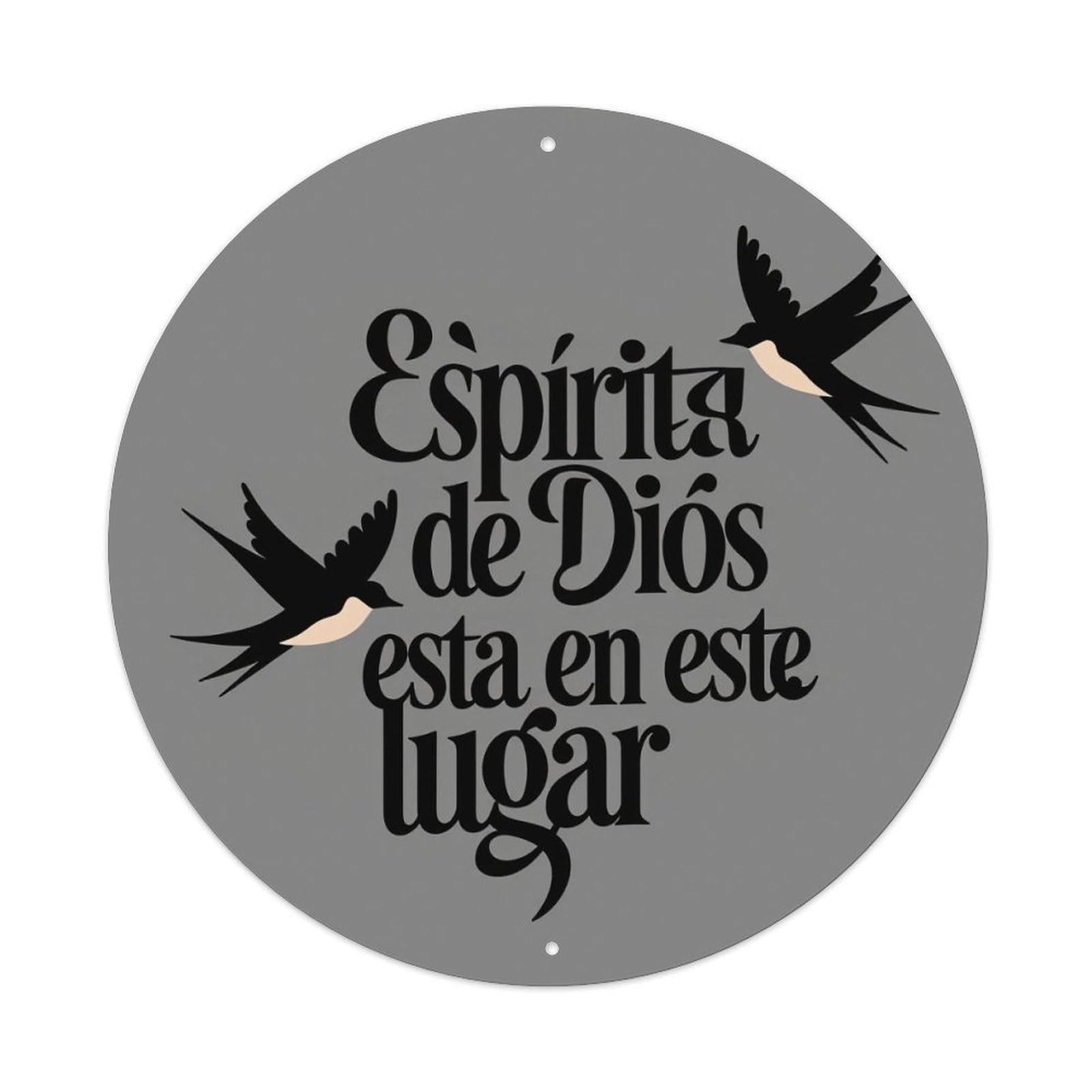 The Spirit of God Is in This Place Round Vintage Tin Sign,Retro Wall Art,Metal Poster for Home, Bar, Garage, Cafe, Rustic Indoor & Outdoor Decor, 8x8 Inches