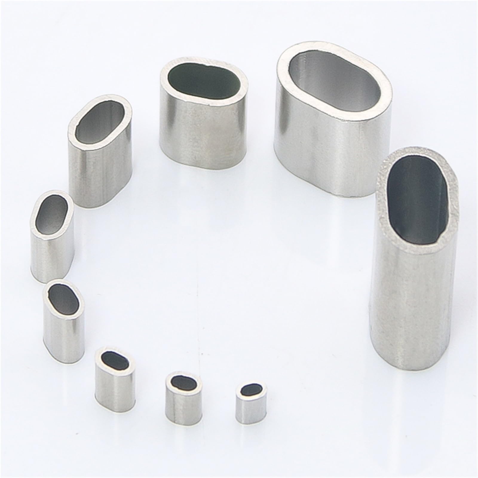 Morsetti Per Filo Stendibiancheria Corda circolare M0.8-M5 dei morsetti for cavi dell'acciaio inossidabile 50-100PCS, hardware di piegatura del doppio foro(5mm-100PCS)