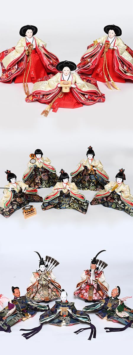 Amazon | 【雛人形】【緋毛氈七段】七段飾 万葉雛緋毛氈段：九番親王三