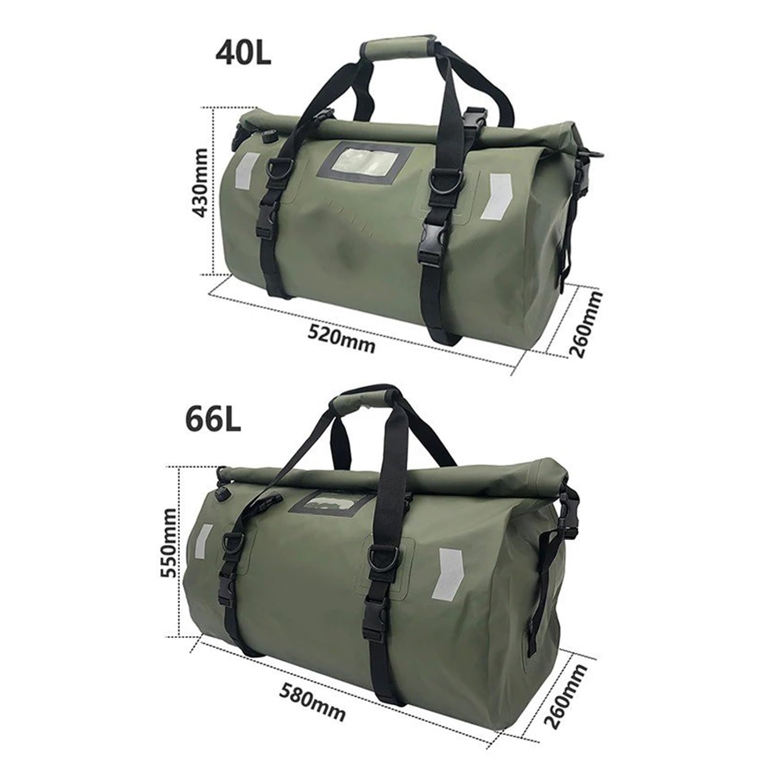 Borsa Moto Borse Posteriori Impermeabili Moto Universali 40L 66L Casco Durevole Borsa Sedile Posteriore Capacità Guida Motocross Selle Moto Bagagli(40L-Black)