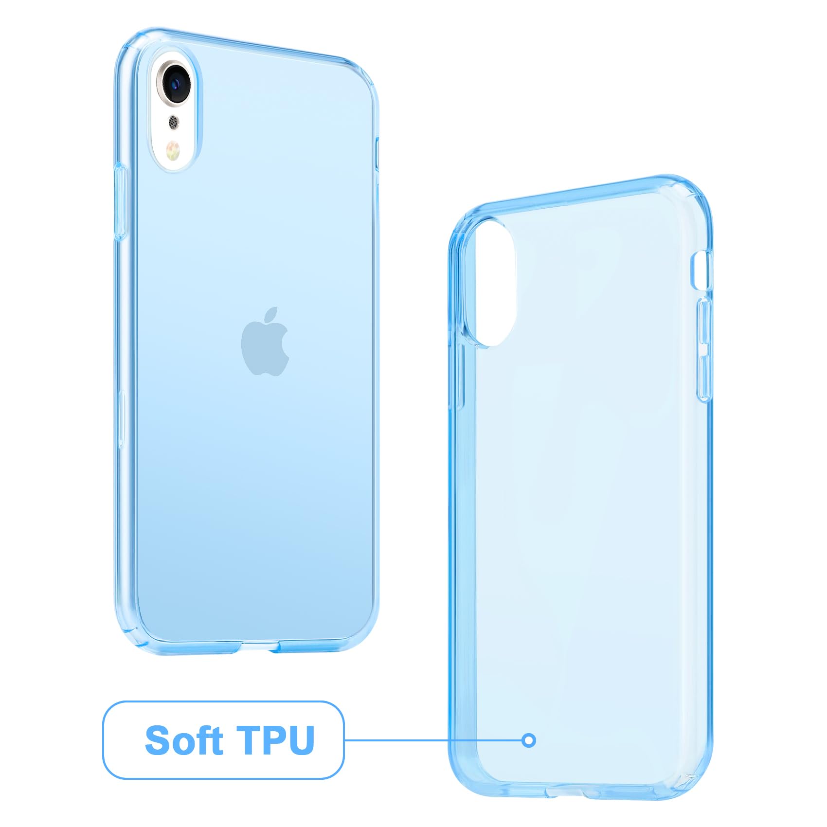 Custodia Per IPhone XR Aozuoton Trasparente Con Pellicola Inclusa - Cover Morbida In TPU Antiurto Con Bordi Rialzati, Ultra Sottile - 5