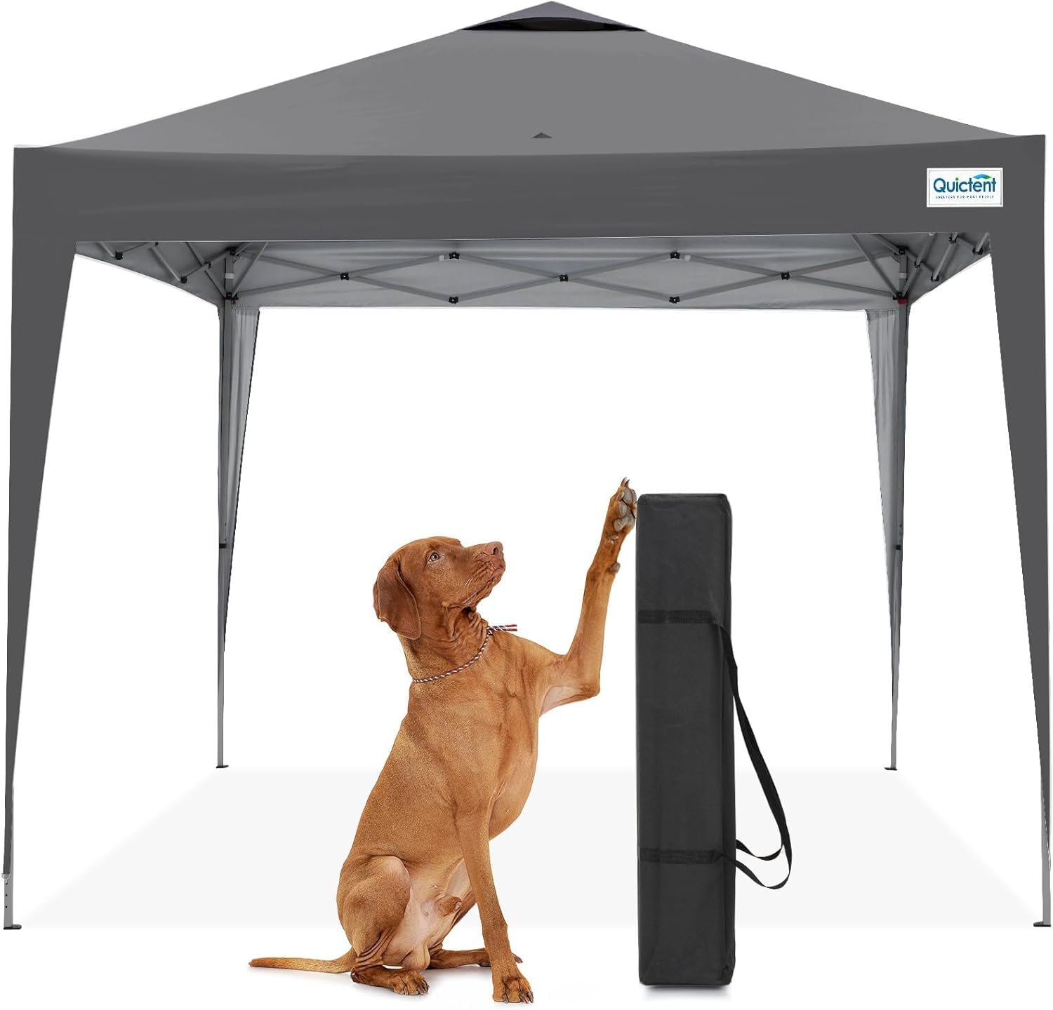 Chapiteau gris clair 3x3m stable et résistant à l'hiver avec protection UV 50+