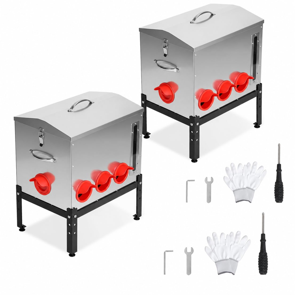 Mangiatoia automatica per polli, set da 2 pezzi, 22,6 kg ciascuno, 8