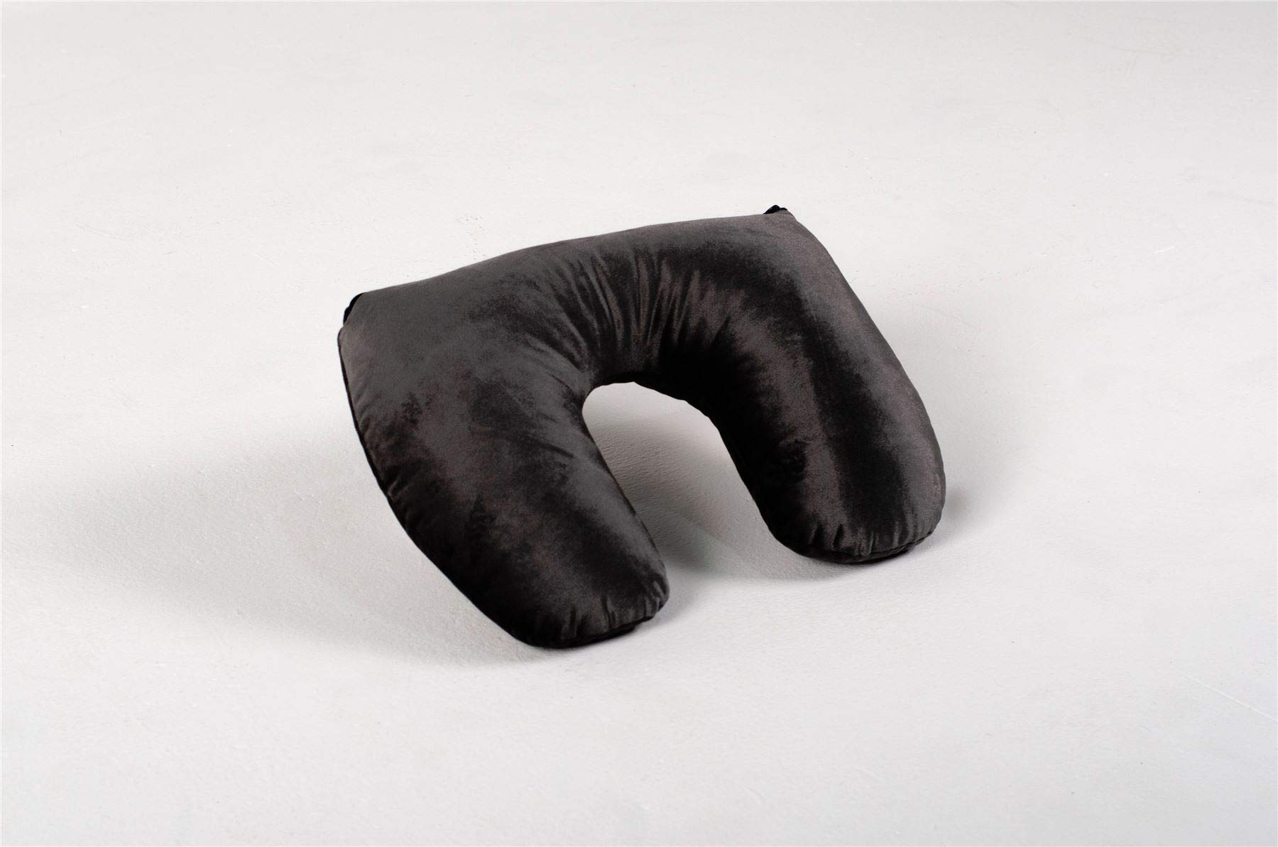 Sleepynights Charcoal Travel Pillow U Shape Neck Chin Comfortable Sleep Soft Velour Airplane Cushion