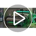 OURPIC Full Size Bed Frame with LED Lights & Charging, Black Platform Bed image 7