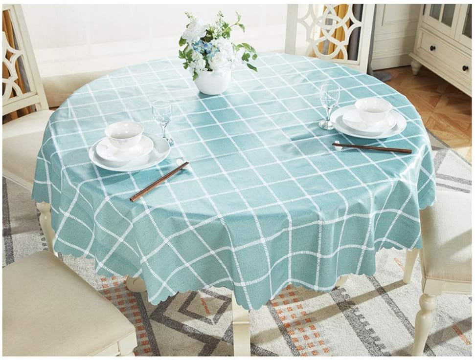 ZYL-YL Tablecloth Waterproof Anti-scalding Oil-free PVC European Household Round Table Cloth Table Cover For Picnic Parties Dining Table Cloth Cover (Color : C10, Size : 35'')