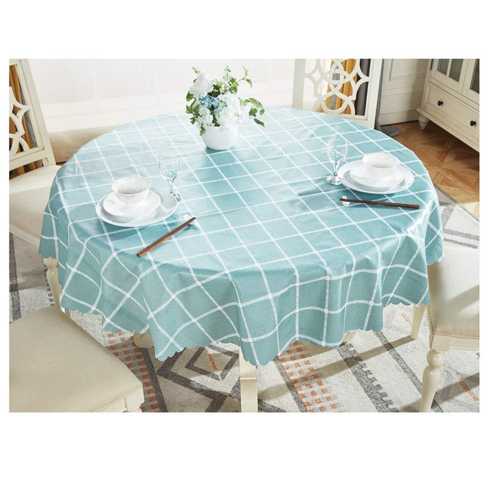 ZYL-YL Tablecloth Waterproof Anti-scalding Oil-free PVC European Household Round Table Cloth Table Cover For Picnic Parties Dining Table Cloth Cover (Color : C10, Size : 35'')