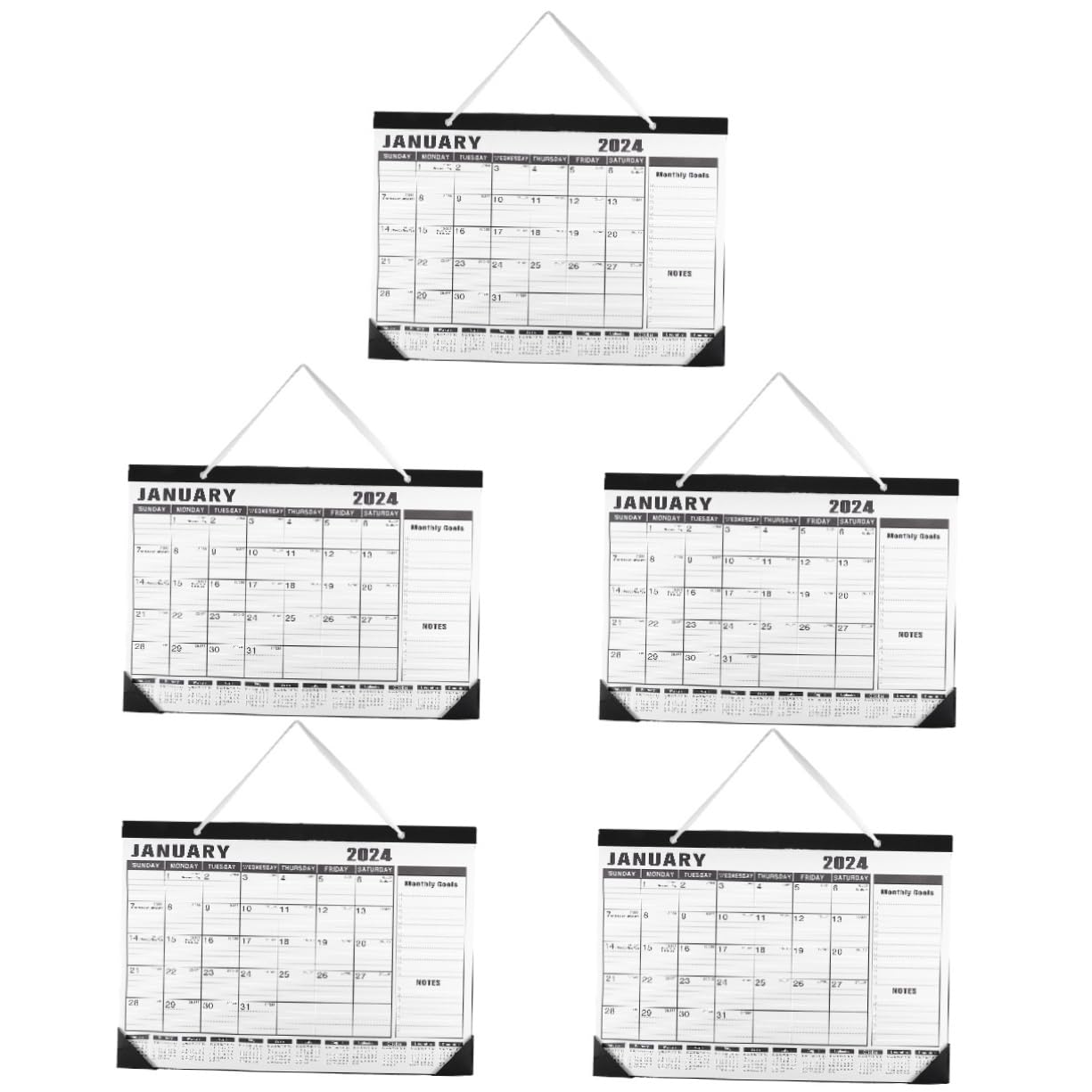 Tofficu 5stücke Wandkalender Großformatiger Monatskalender Mit Abreißlinie Praktischer Terminplaner Für Büro Zuhause Und Schule Zufälliges Muster Für Notizen Und Erinnerungen