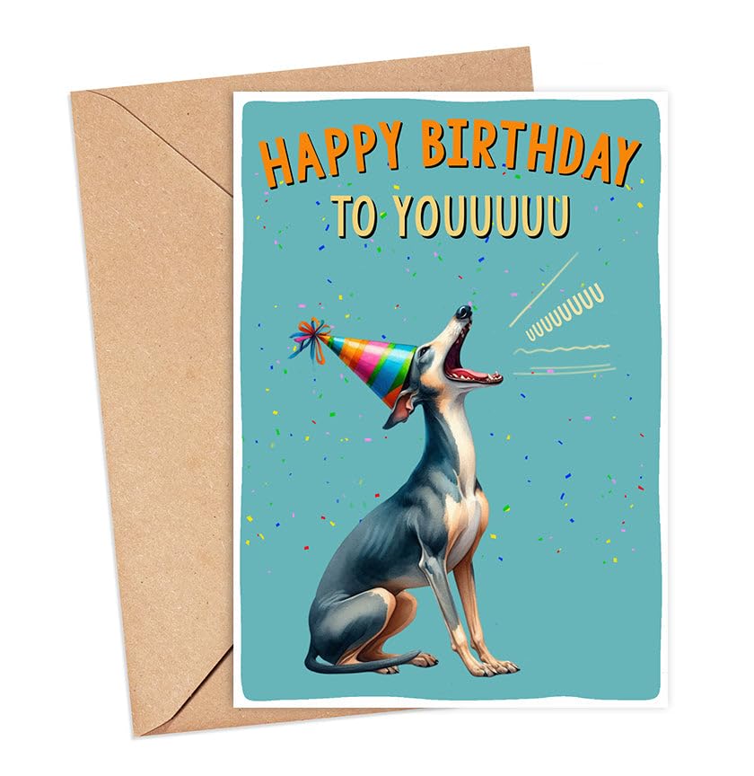 GreenStar Gifts Greyhound Dog Card - Birthday Card For Dog Owner - Funny Greyhound Dog Birthday Card...