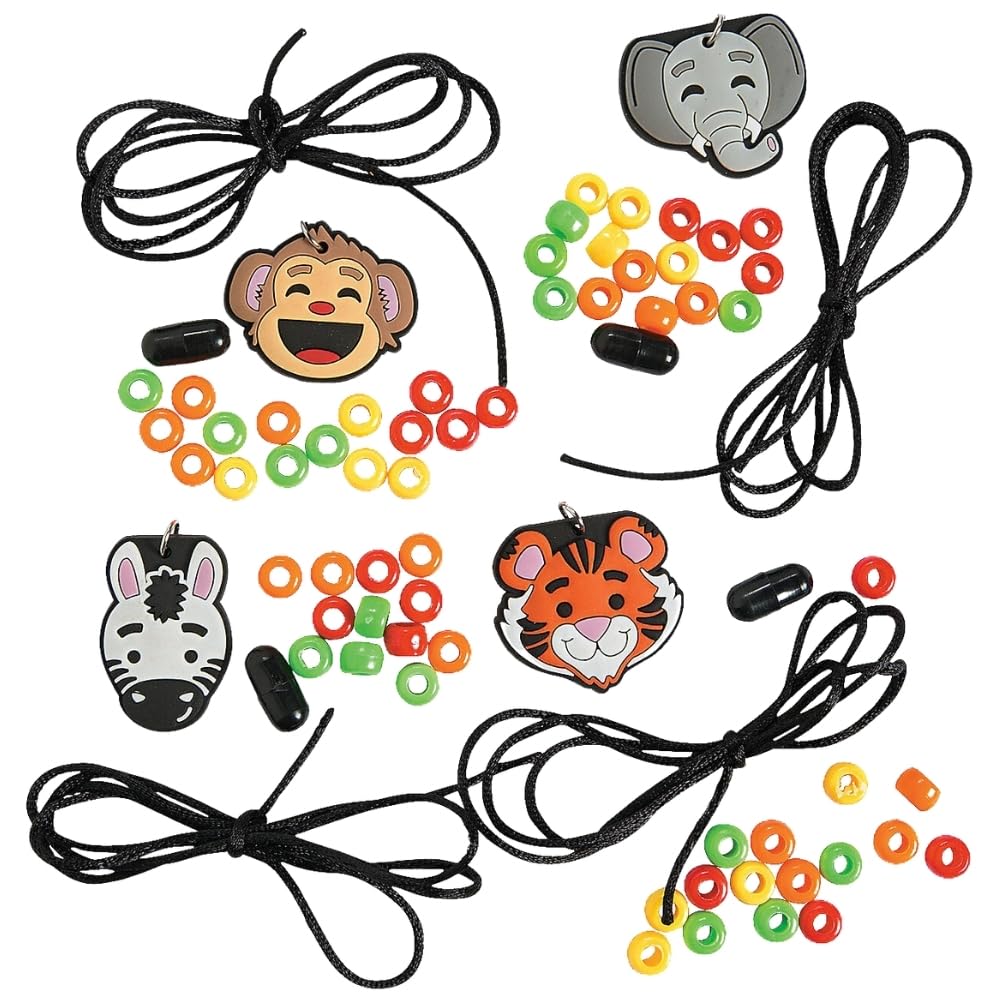 12 - Kit di artigianato per collana con animali dello zoo
