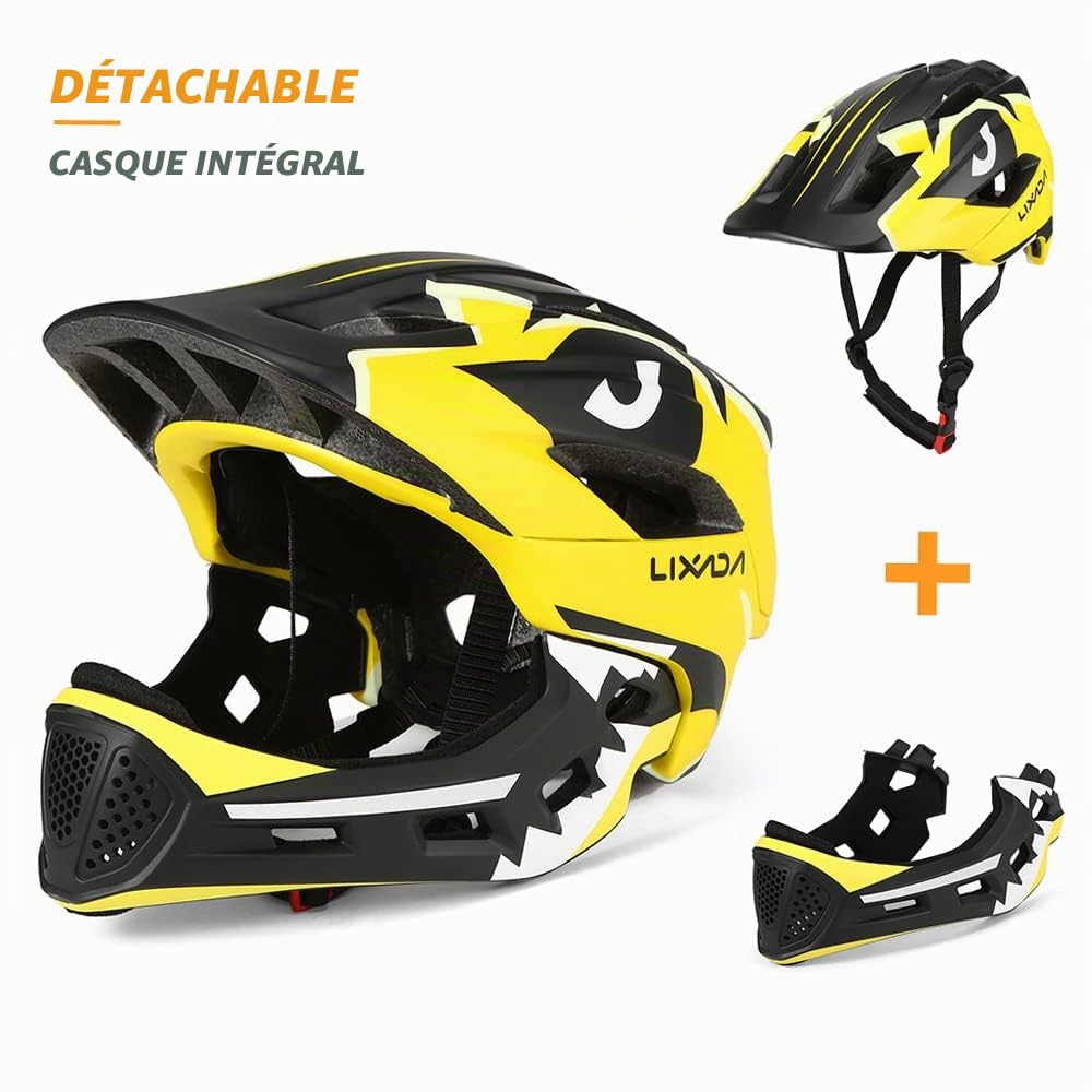 Casque de vélo pour enfant - Casque intégral amovible - Casque de protection pour le cyclisme, le skateboard, le patin à roulettes