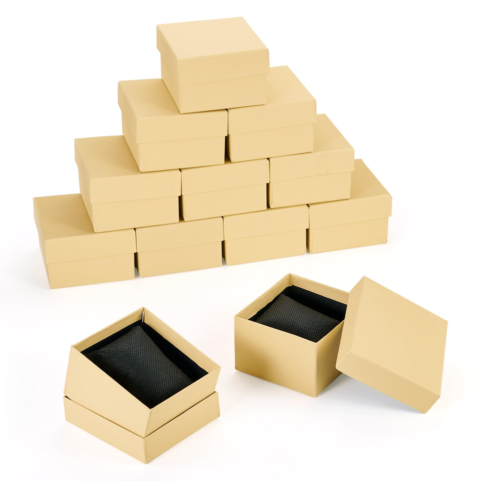 Craftdady 12pcs Gift Box Cardboard Jewelry Box with Pillow Rectangle Jewellery Packaging Storage Boxes for Watches Bangle Bracelet Necklace Display,Moccasin