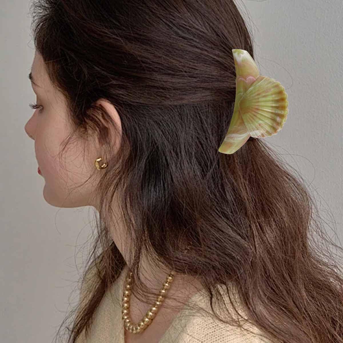 4 PCS Sea Shell Hair Claw Clips 4.33 '' Large Seashell Hair Clip Cute Marine Life Barrettes Unique Beach Stylish Hair Accessories for Women Girls for Birthday Parties Mermaid Beach Halloween - Image 5