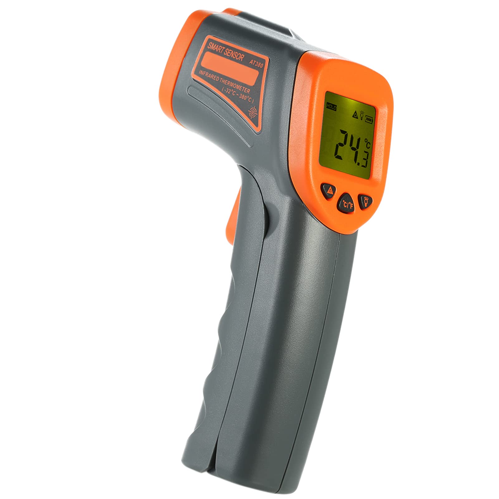 Daconovo -32～380℃ 12:1 Portable Handheld Digital Non-contact IR Infrared Temperature Tester Pyrometer Industrial Infrared LCD Display with Backlight Centigrade Fahrenheit