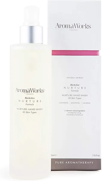 Aromaworks Nurture Hand Wash - May Chang, Roman Chamomile And Sandalwood Aromas - Cleansing, Soothing And Calming - Natural, Vegan - 100% Pure Essential Oil - Cleanses Without Drying - 7.03 Oz