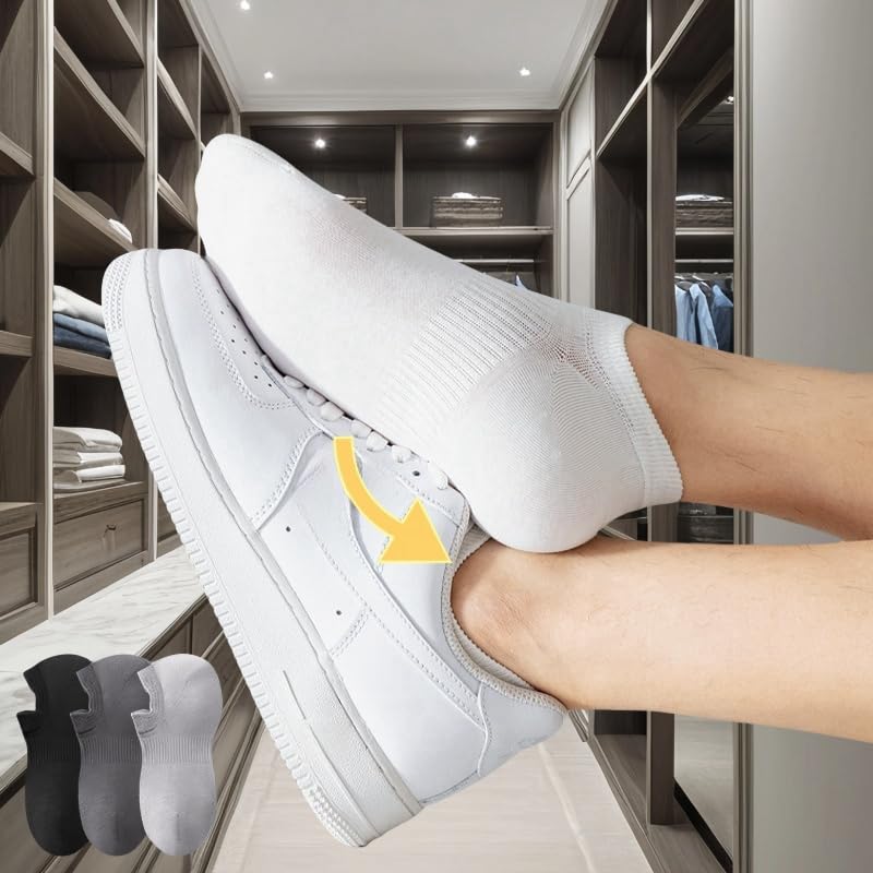 Moisture-Wicking Cotton No-Show Socks 8-Pack - Gym/Yoga/Running, Non-Slip Cushioned Breathable (Fits 8-12/10-14)3