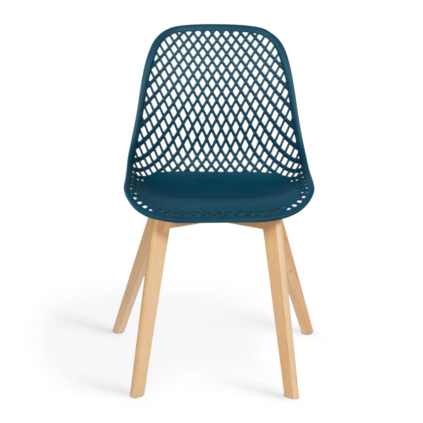 IDMarket - Lot de 4 chaises Mandy Bleu Canard pour Salle à Manger