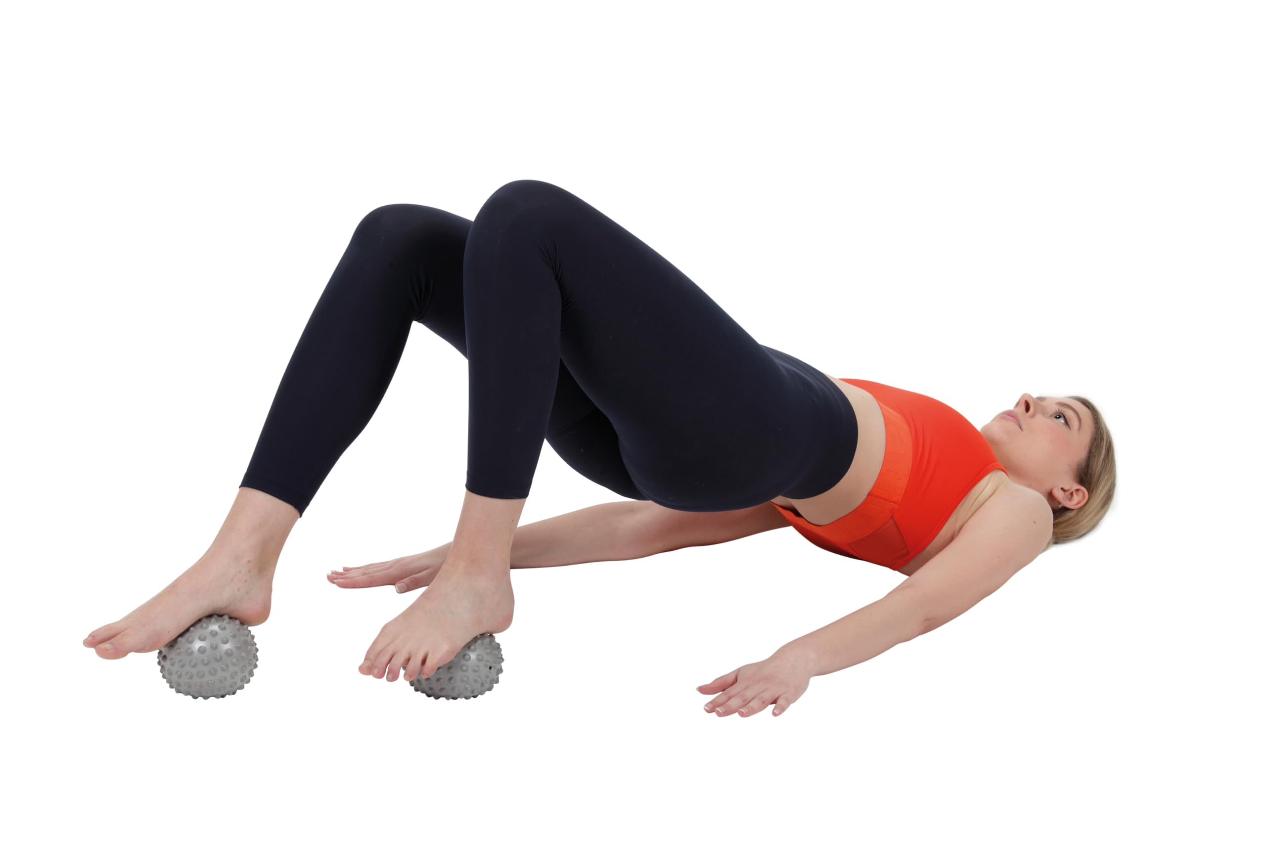 Gymnic Senso Pro Palla sensoriale grigia gonfiabile per pilates, yoga e rilassamento, ideale per esercizi miofasciali e di equilibrio con stimolazione tattile profonda