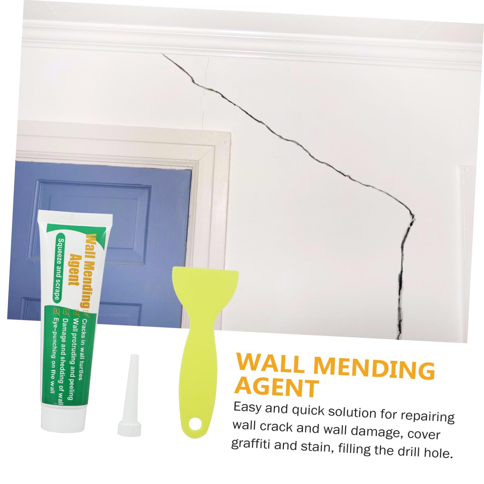 Pasta Riparatrice per Muri Peeling e Graffiti, 2 Set Verde | Include Spatola, Copertura Macchie e Graffiti, Riparazione Rapida per Superfici Danneggiate