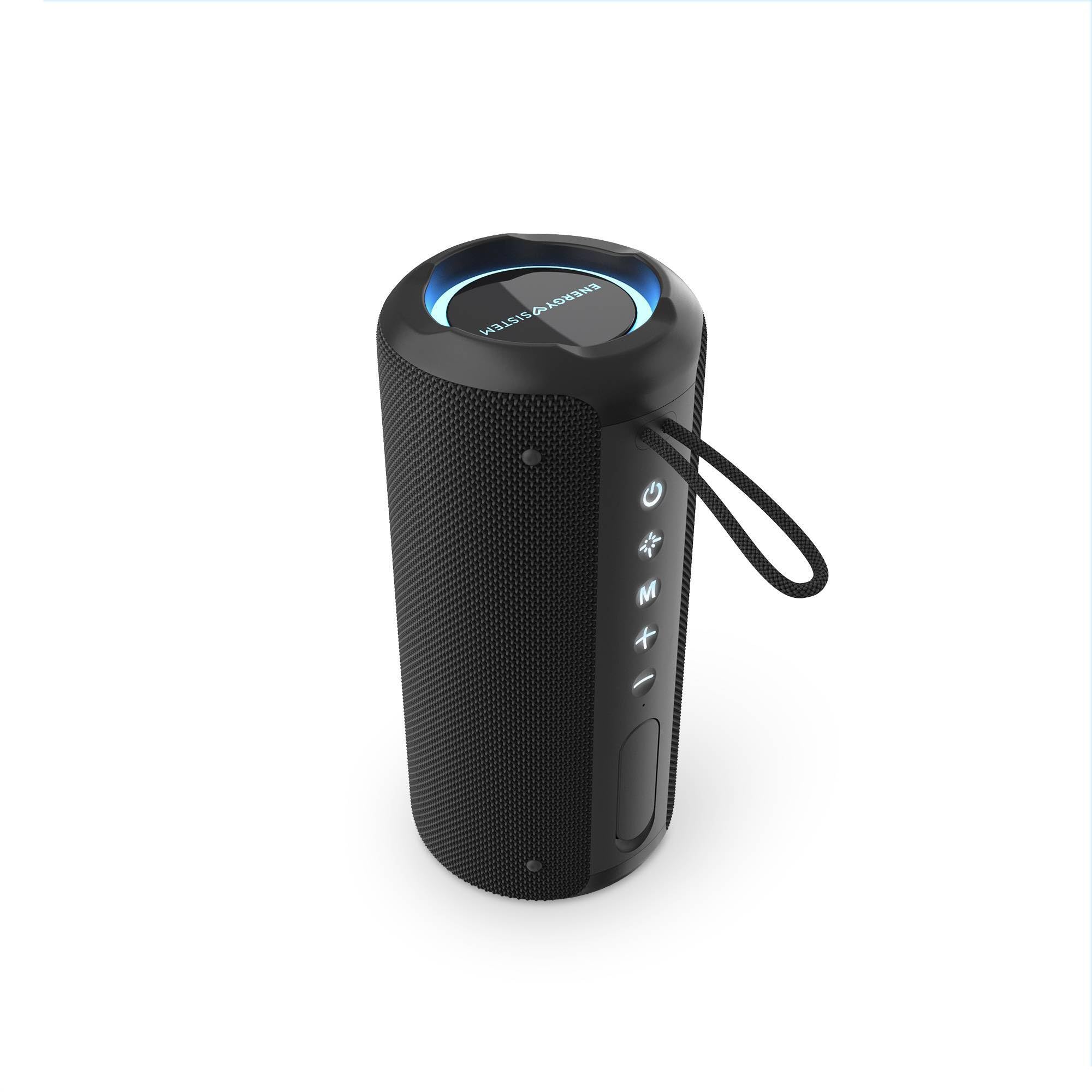 Energy Sistem Soundbliss Altavoz Bluetooth Potente 40W y Portatil TWS 12H Autonomia IPX6 Resistente al Agua Sostenible Plastico Reciclado Luces LED USB y MicroSD para Exterior e Interior Negro
