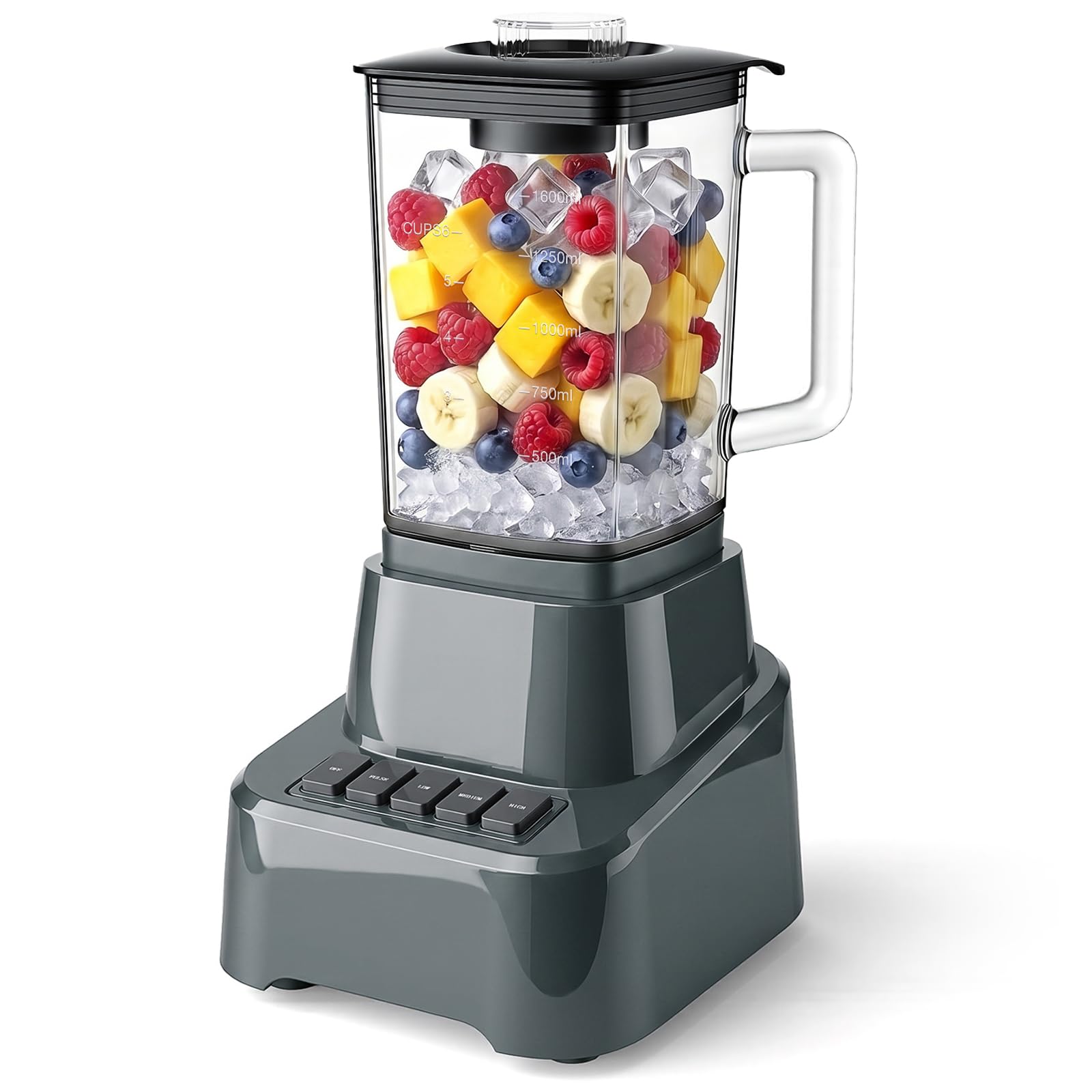 NEWBULIG 6.8 Cup Professional Blender for Smoothies, Full-Size Kitchen Blender with 850 Peak Watts &amp; 54oz Large Glass Pitcher, 4 Speeds with Pulse for Ice Crushing Frozen Fruits, Dishwasher Safe