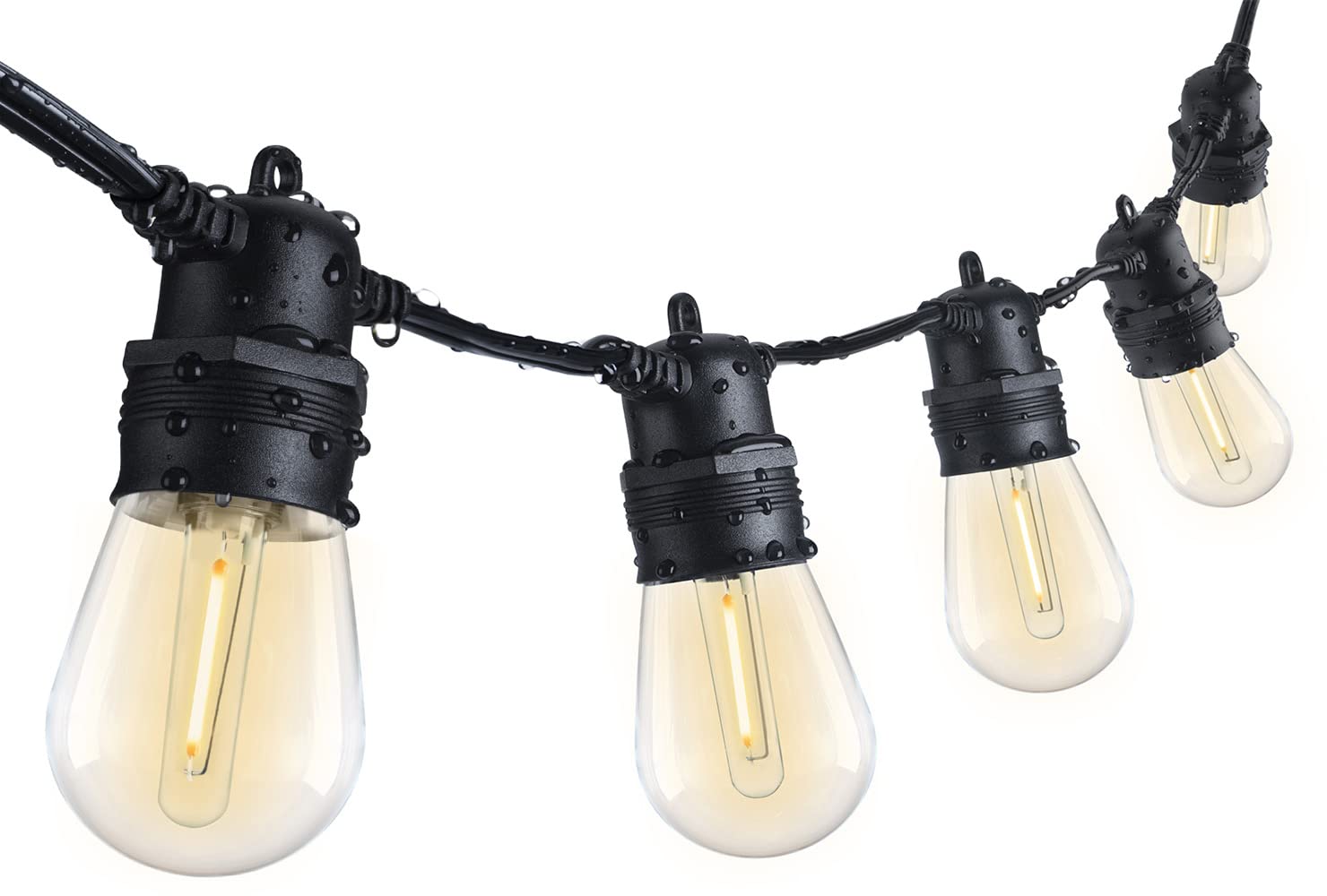 DGE Outdoor Long LED String Lights 96FT Patio String Light Shatterproof