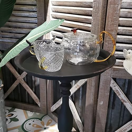 Miniatura 12 de Mesa redonda pequeña decorativa para pájaros, decoración de granja, mesa auxiliar Shabby Chic para sala de estar, muebles de oficina (dorado,