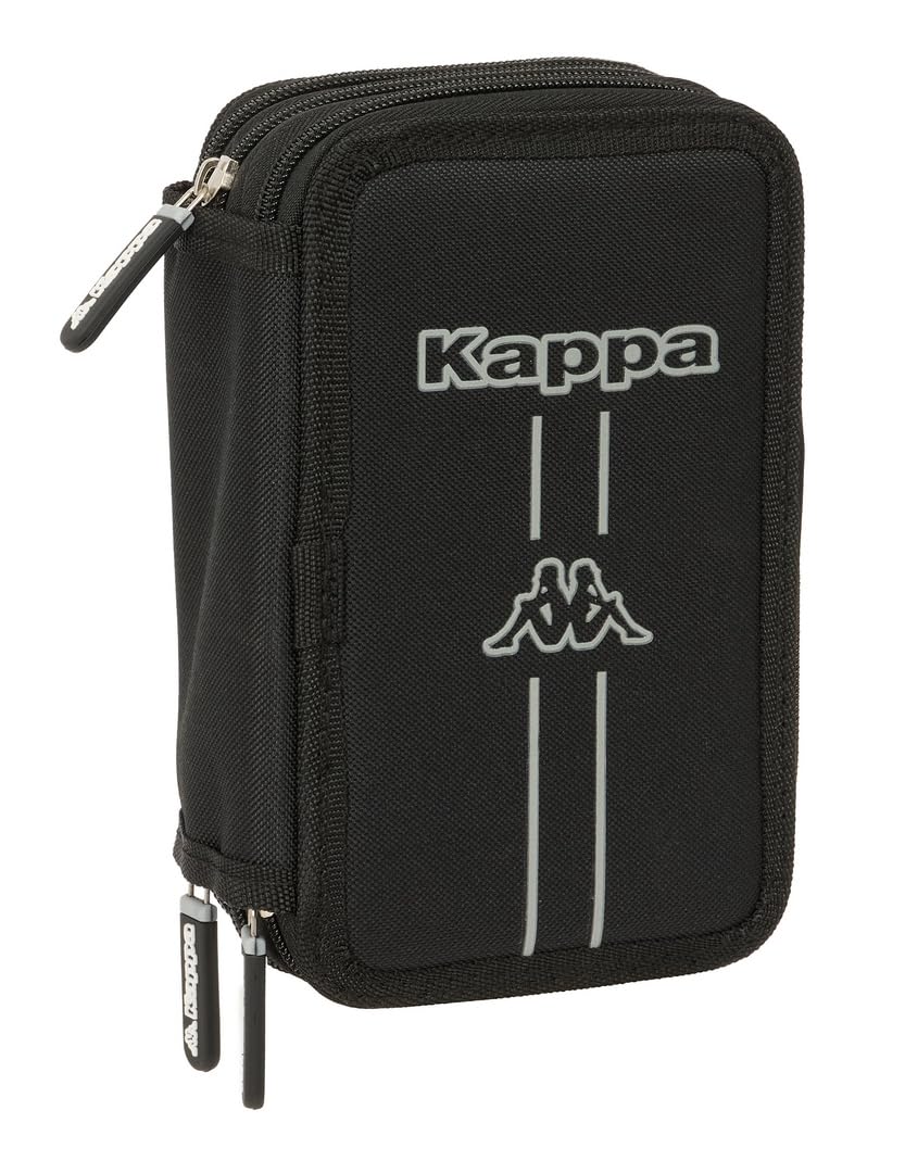 Safta KAPPA Dark School Pencil Case with 37 Tools Included, Children's Pencil Case, Child, Ideal for Children from 5 to 14 Years, Comfortable and Versatile, Quality and Resistance, 12.5 x 5.5 x 19.5